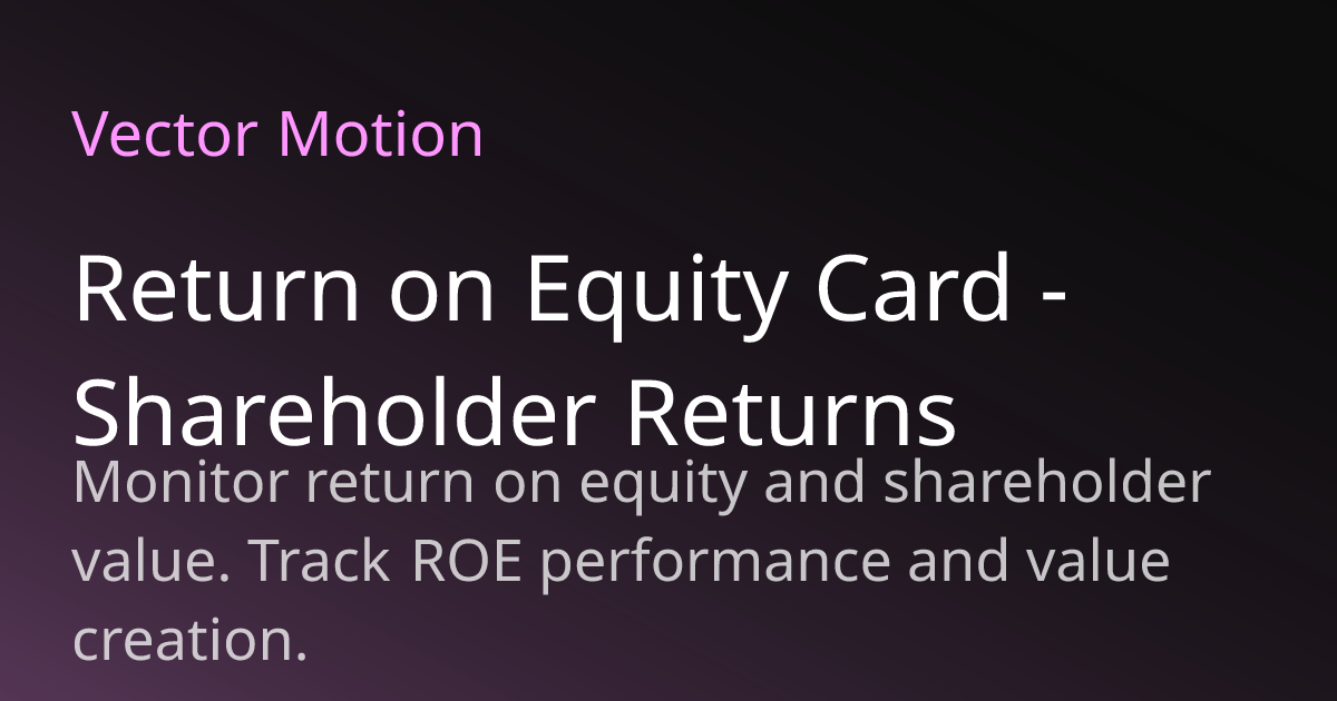 Return on Equity Card - Shareholder Returns | VectorMotion